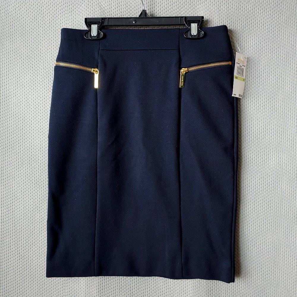 NWT - MICHAEL Michael Kors Navy Blue Pencil Skirt
